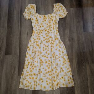 Ever New Yellow Floral Midi Dress